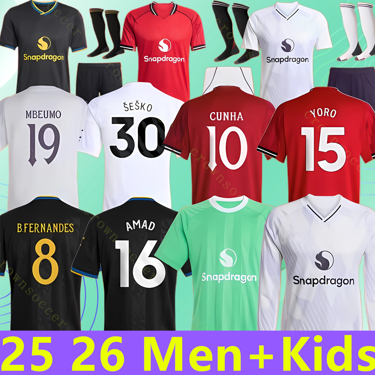 25 26 MAN CUNHA Soccer Jersey AMAD SESKO MAINOO MOUNT ZIRKZEE unted B.FERNANDES 2025 2026 football shirt MARTINEZ FERNANDES UNTED player fan MBEUMO Kids Child kit Long