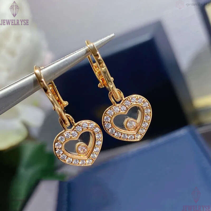 Luxury love heart designer earrings for women 18k rose gold clear Acrylic bead slide earring fashion round geometry charm earings ear rings jewelry