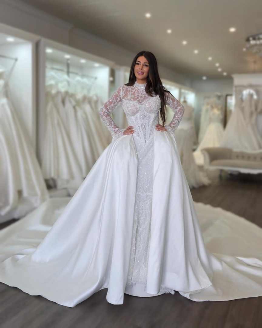 Customized Elegant Sweetheart Wedding Dresses Lace Appliques Off the Shoulder Detachable Train A-line Pleat Bridal Gown Vestido De Noiva