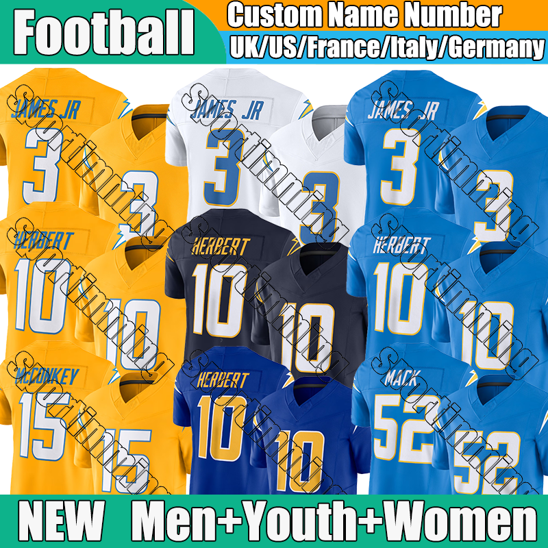 Los Angelescity Charger jersey Herbert Dobbins McConkey Henley Molden MACK Leonard Football Jerseys