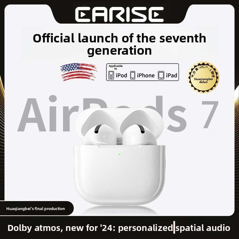 2025 New Factory Direct Sales Huaqiangbei Wireless Noise-Canceling Semi-In-Ear 7th Gen Pro Bluetooth Earphones with Extended Battery Life, Call Functi