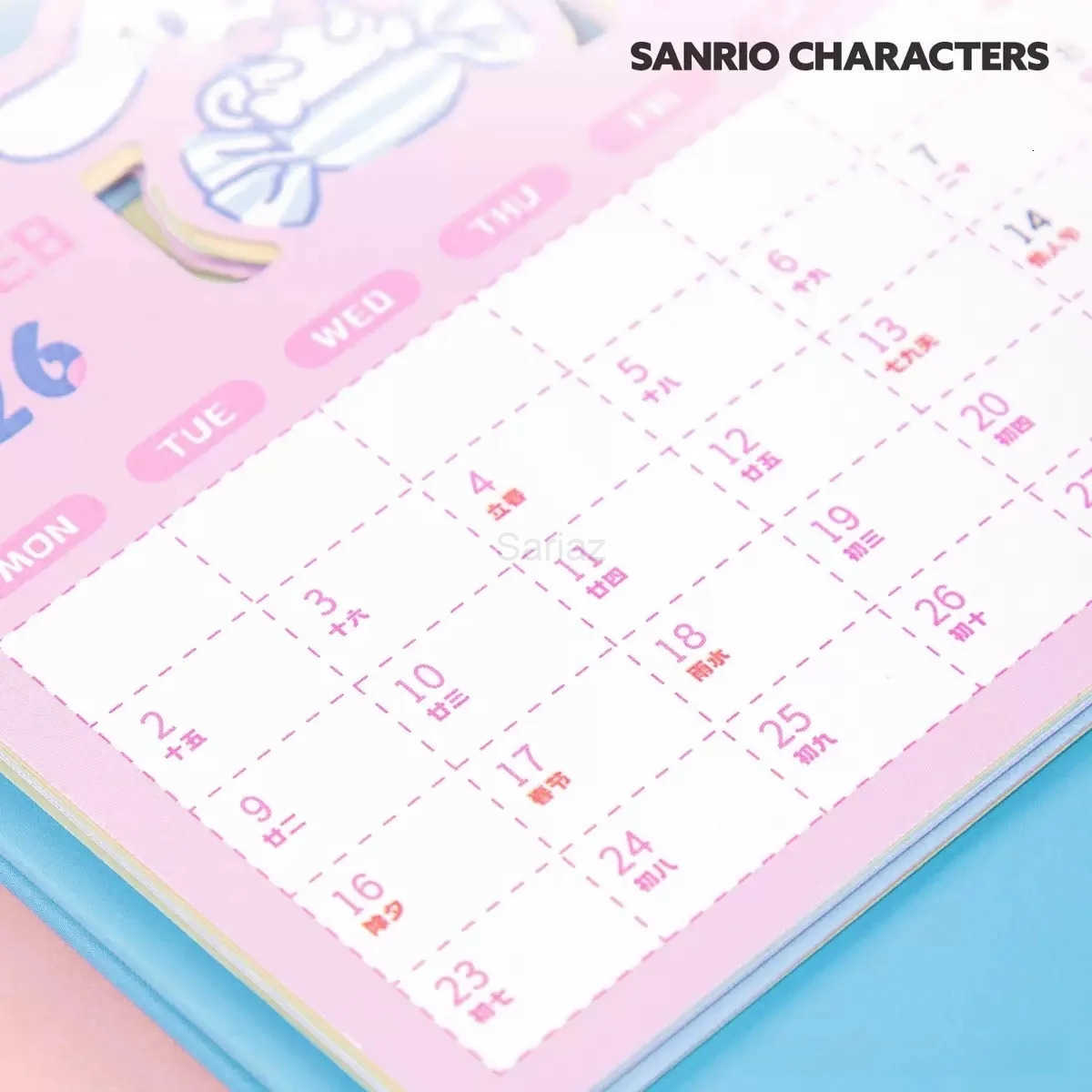 Sanrio 2026 New Style Hello Kitty Cute Series Small Calendar Cartoon My melody Student Memo Office Desktop Vertical Calendar H251212