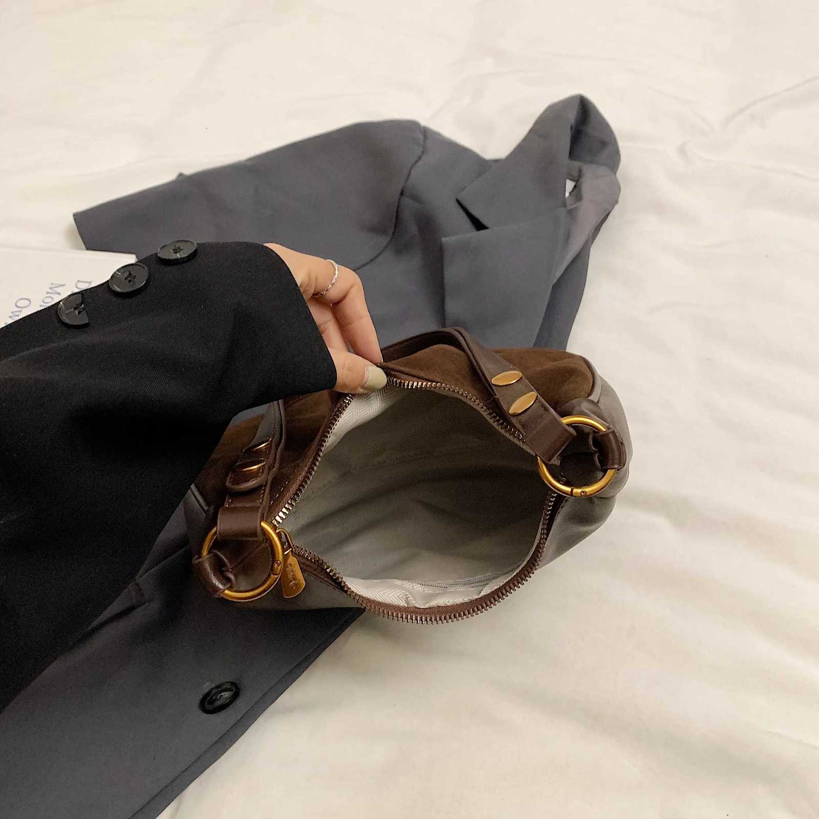 Fi Crescent Mo bag handbag frosted high-class sense wan bag casual shoder bag Y251211