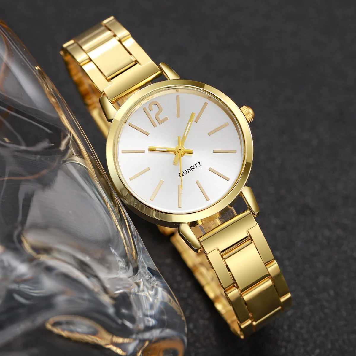 2PCS/Set Fashion Womens Watches Simple Analog Quartz Wristwatch LOVE Opening Cuff Bracelet Set Reloj MujerWithout Box Y251212