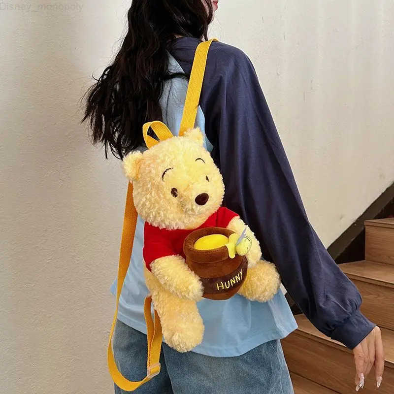 Disney Cartoon Winnie the Pooh New Unisex Cute Creative Doll Design Fashionable and Personalized Large-Capacity Backpack Gift H251212