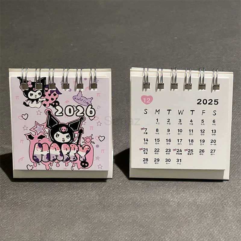 Sanrio 2026 Calendar Desk Cute Hello Kitty Small Calendar Cartoon Kitty Cat Student Memo Calendar Small Desktop Calendars H251212