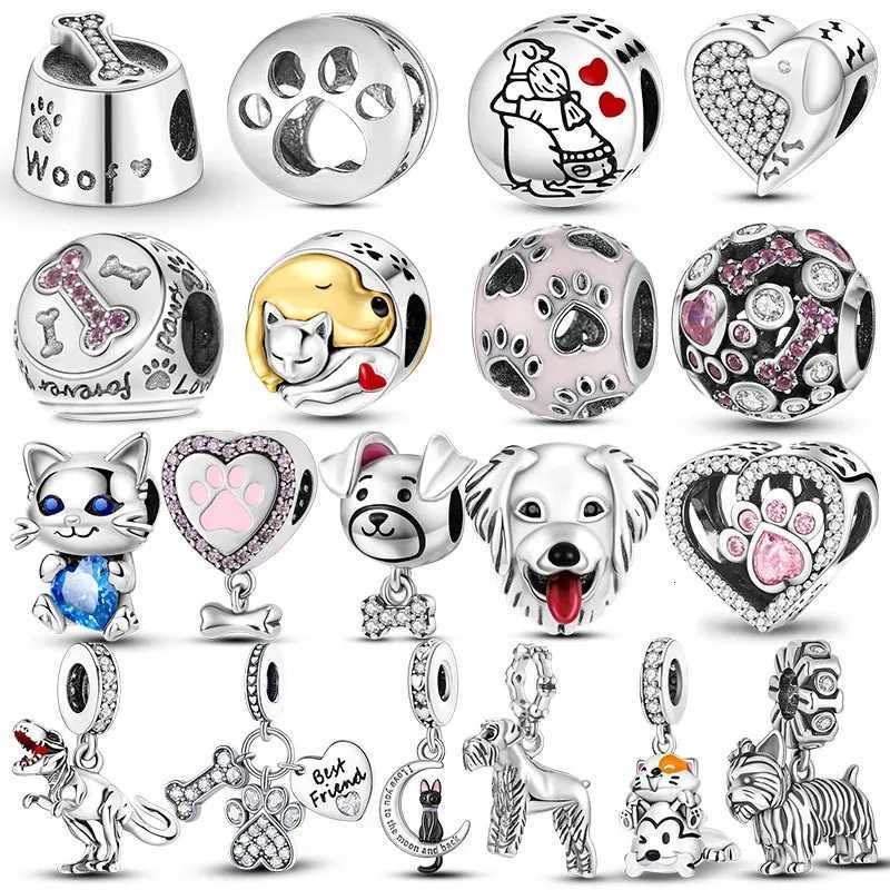 Dog Pet Charms 925 Sier Doggy P French Bldog Bones Beads fit Bracelet DIY Fine Jewelry Y251212