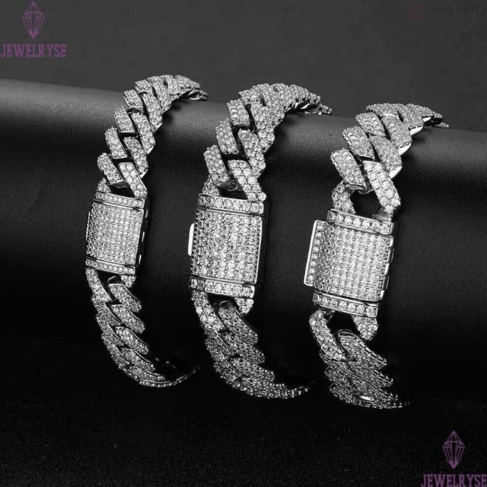 necklace moissanite chain KIBO Hip Hop Jewelry desiger fashion bracelets Sier VVS baguette diamond cuban chain bracelet men and women gift