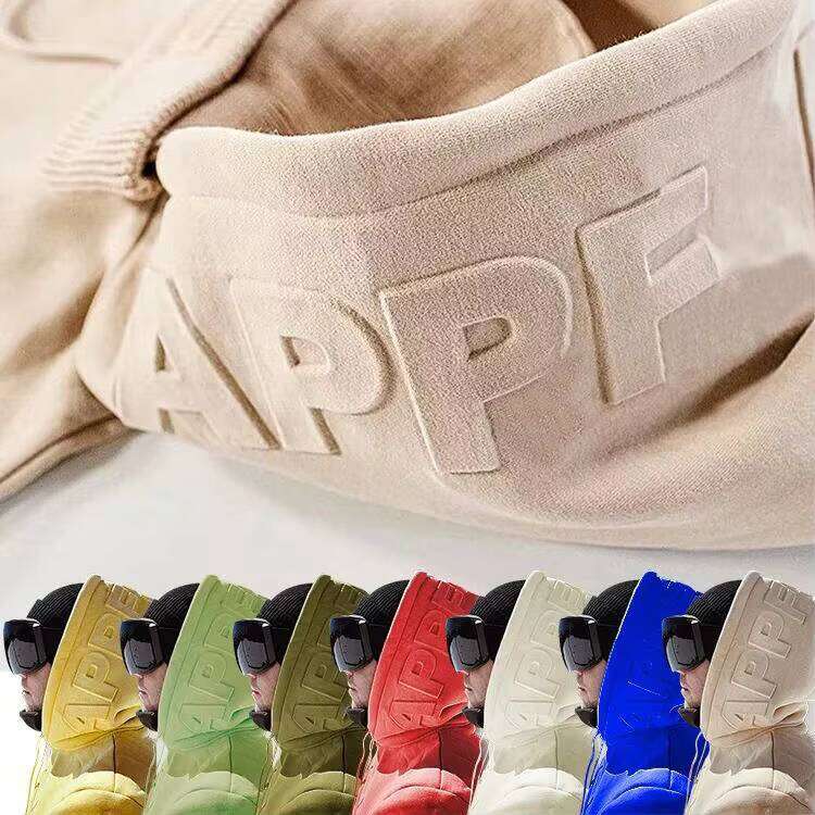 Plus Size Custom Logo 3d Embossed Plain Blank French Terry Cotton Sweatshirt Unisex Embossing Hoodies