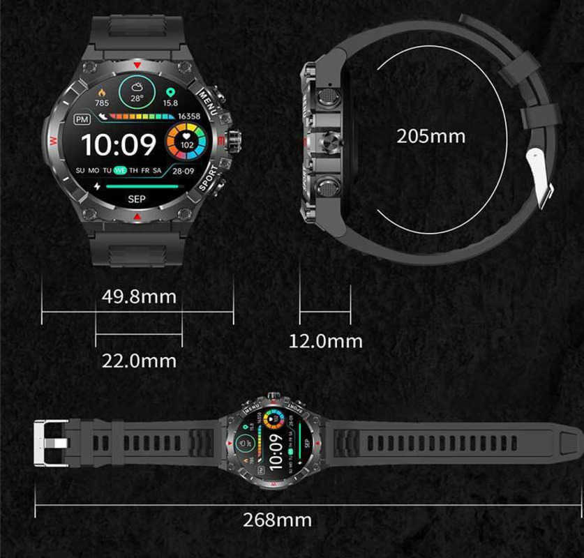 Outdoor smart watch GPS positioning altitude pressure compass heart rate measurement Bluetooth call function sports watch Z251212