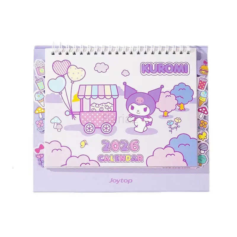 Sanrio 2026 New Hello Kitty KUROMI Cinnamonroll MELODY Cute Series Small Calendar Student Memo Office Desktop Vertical Calendar H251212