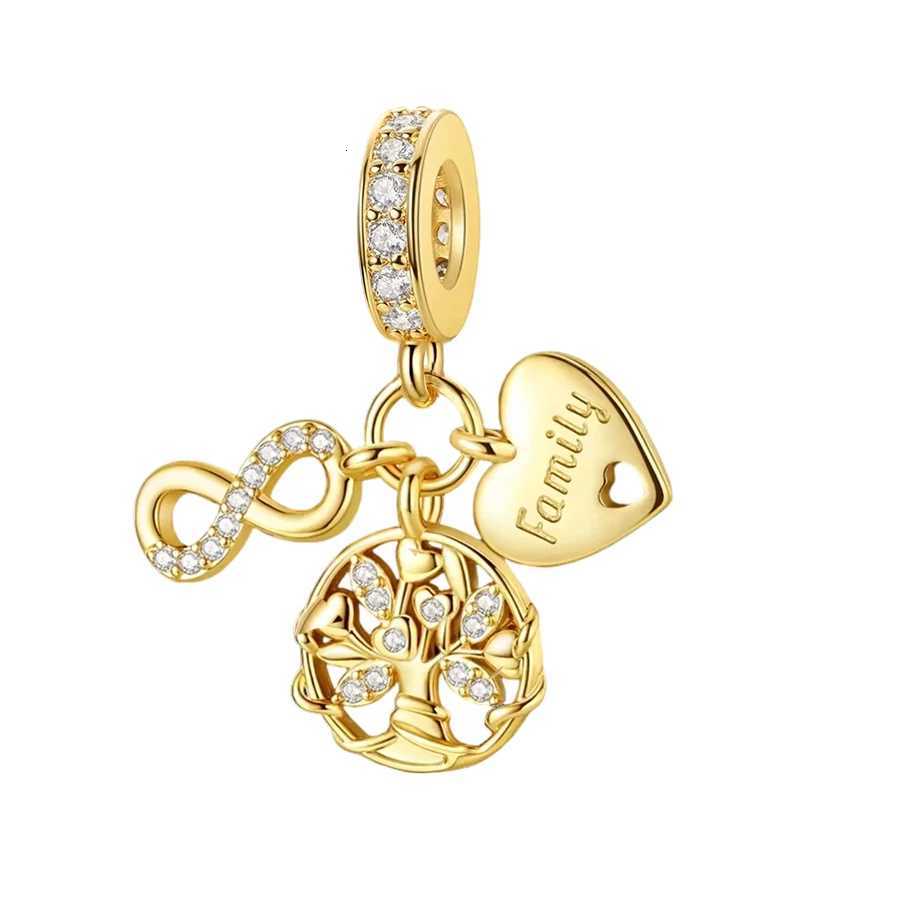 DIY Jewelry Gifts Sparkling Golden Series Charms Pet Cat Dog Angel wer s Hot Air Balloon Beads Fit Bracelet Y251212