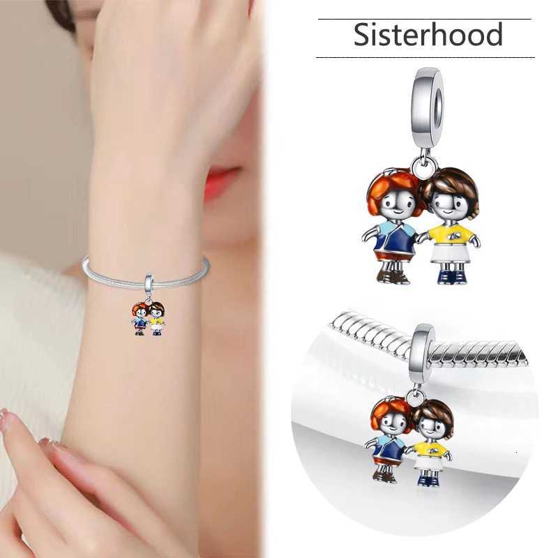 Fashion 925 Sterling Sier Best Friend Sister Daisy Per DIY Fine Beads Fit Pendant Wen Bracelet Accories Gift Y251212