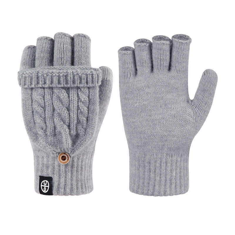 9.9 dollars High-Quality Thickened Winter Flip-Cover Dual-Use Half Finger Gloves: Unisex Cold-Proof Warm Touch Screen Fingerless Gloves, Great Value Child Gift