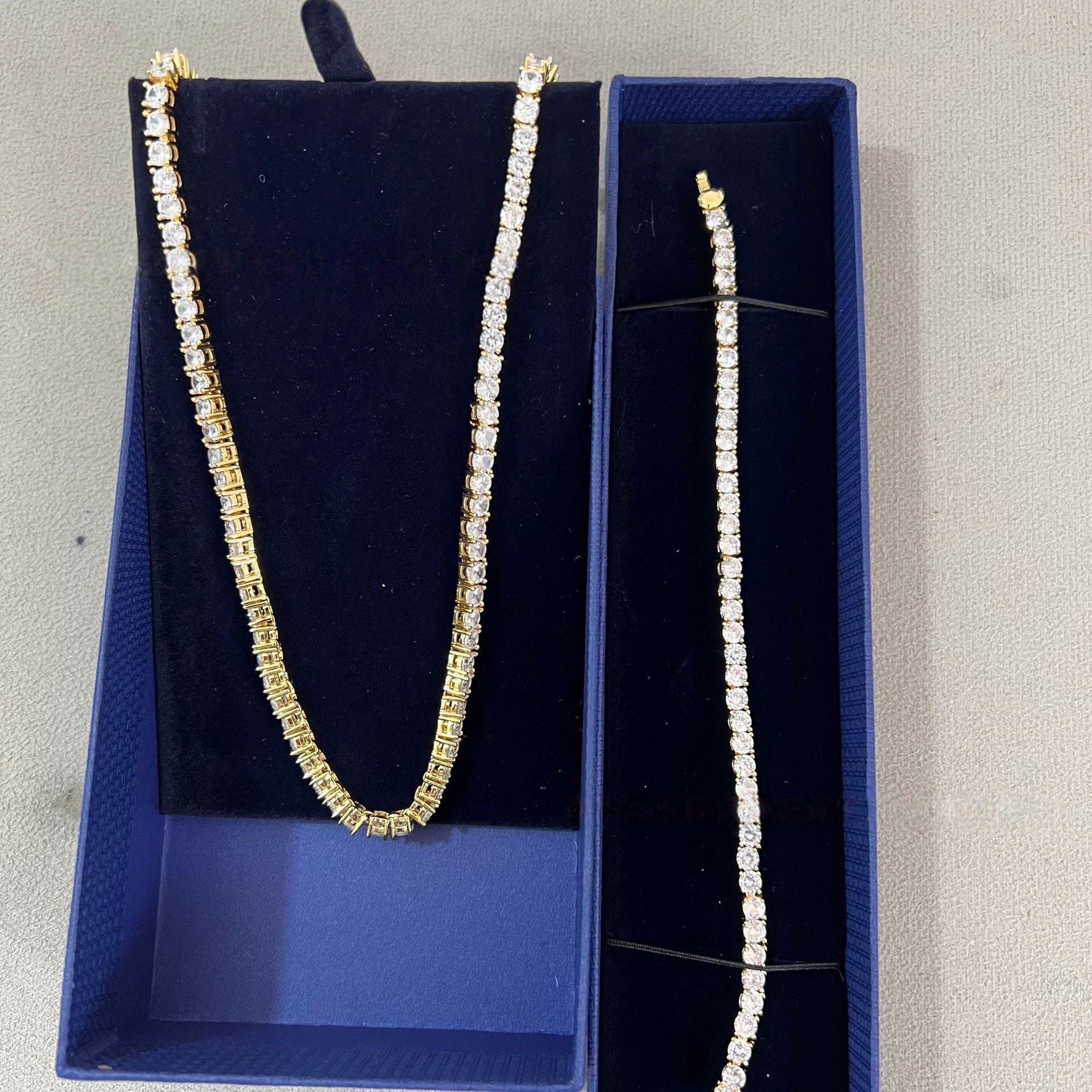 Designer Jewelry Set Gift Box Packing Rhinestone Necklace Bracelet Sets Adjustable Jewelry Christmas Valentine's Day gifts Top Quality