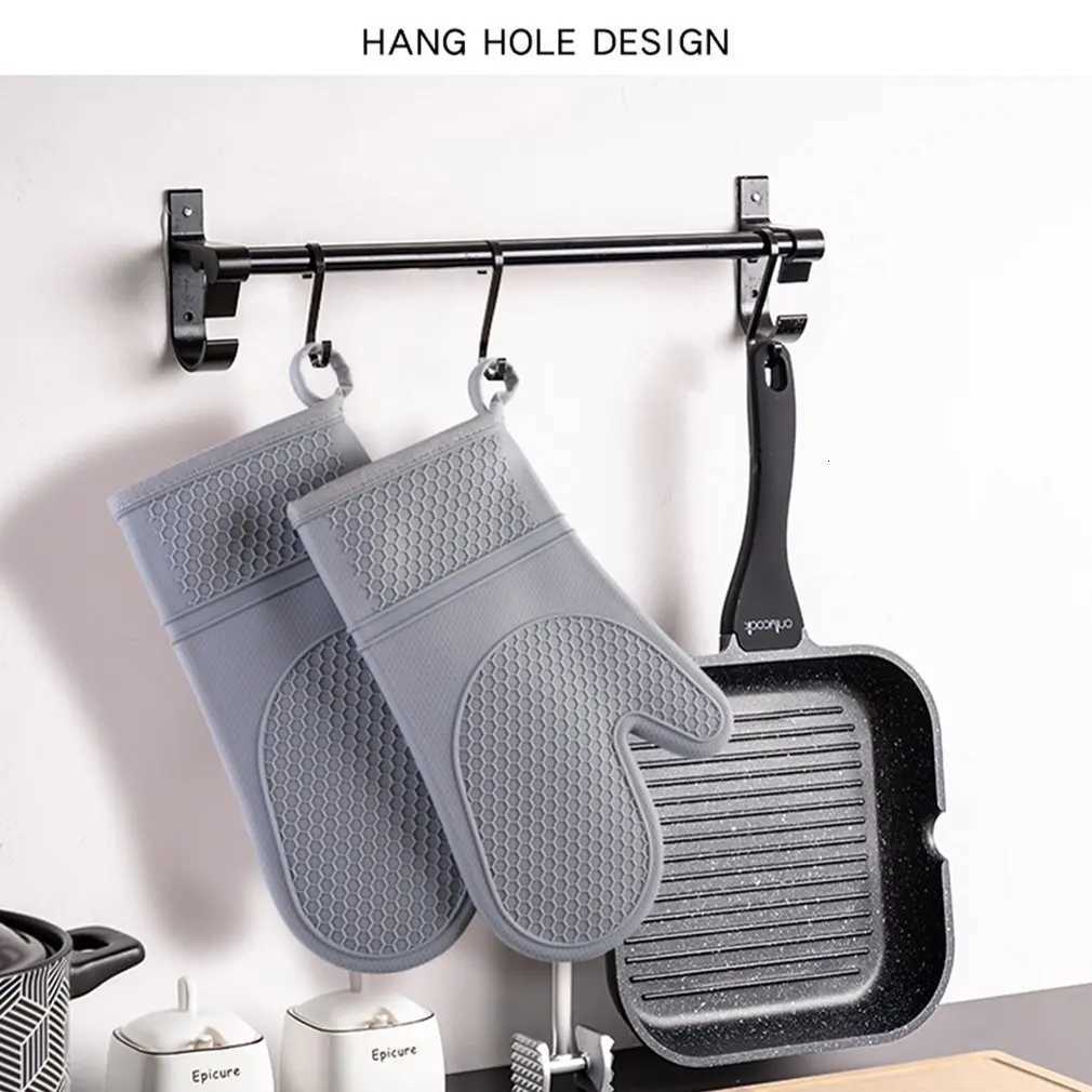 High Temperature Resistance Microwave Oven Glove Silicone Heat Insation Gloves Kitchen Barbecue Baking Anti-Scald Oven Mitts H251212