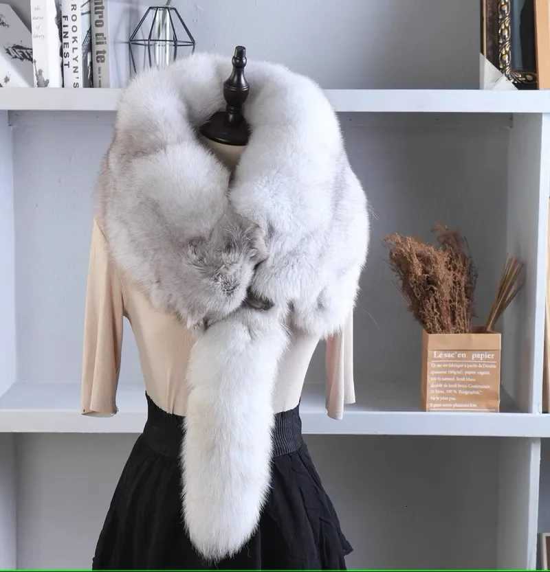 Party Real Fox Fur Scarves Natural One-Piece Fox Fur Collar Warm Soft Real Fox Fur Scarf Luxury Women Men Jackets Hood Shawl Y251211