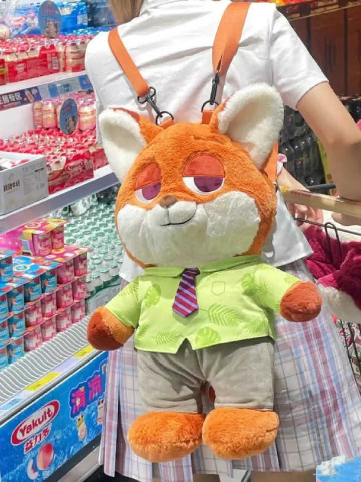 Disney Genuine Cute Kawaii Donald Duck Plush Backpack Doll Winnie The Pooh Judy Nick Lotso Cartoon Figure Bag Anime Peripheral Toy H251212