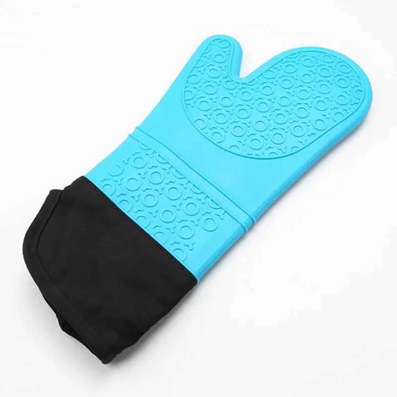 1pc Insated Oven Gloves Silicone Heat-proof Gloves Oven Mitts Microwave Oven Baking Tools Household Kitchen Bar Bakeware H251212
