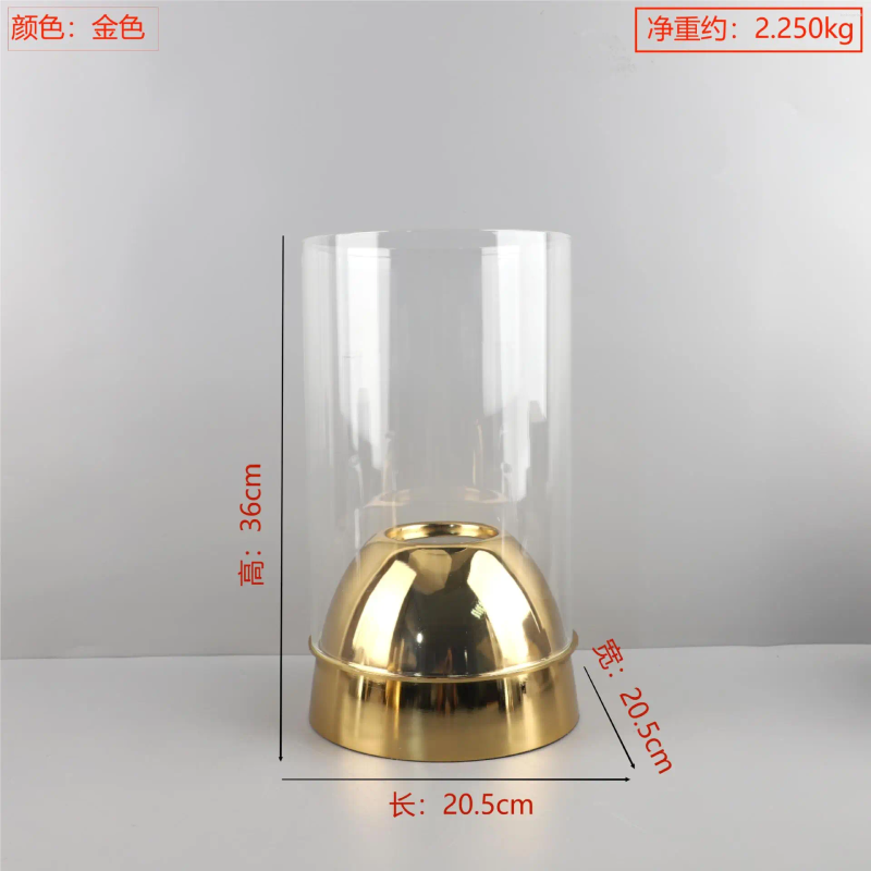 Candle Holders Geometric Metal Glass Menorah Candelabrum Candlestick Gold Semicircle Home Decoration Accessories Centerpieces XJ260305