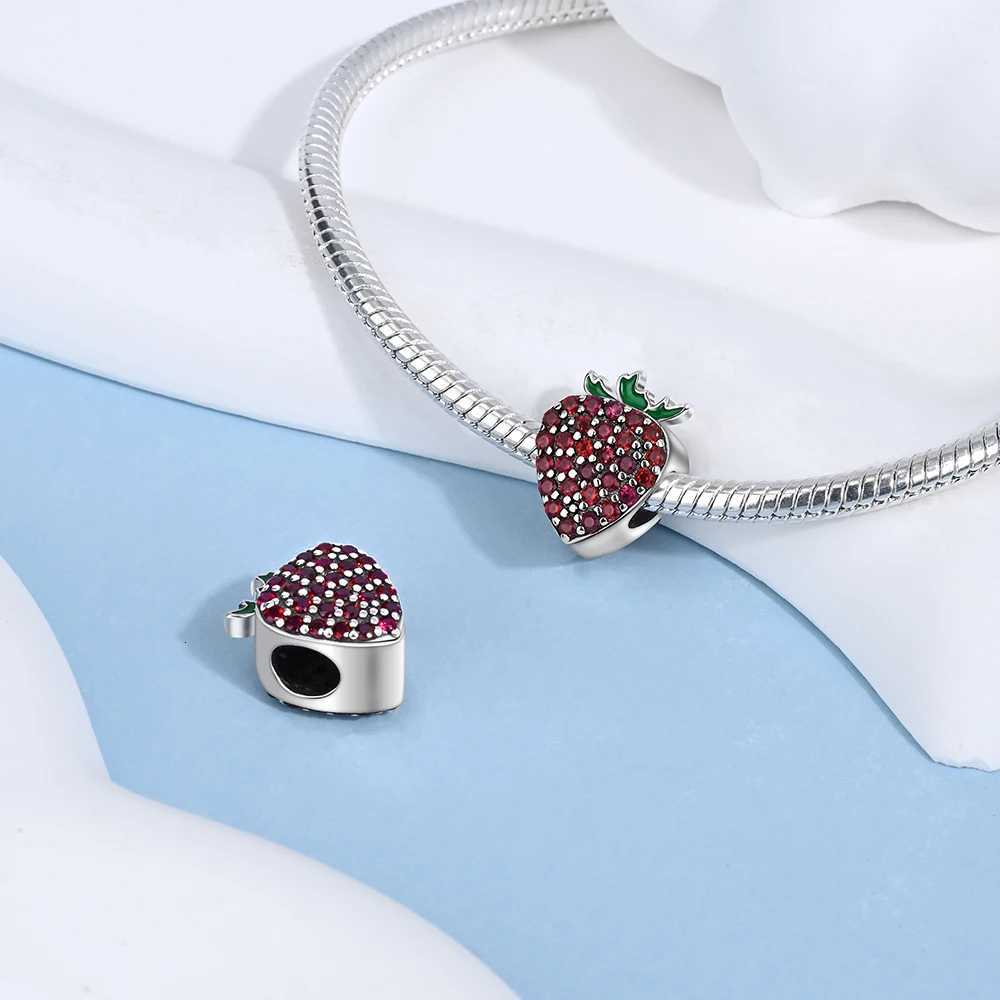 925 Sterling Sier Fl Diamond WatermelonPinepleLemon Milk Tea Cup Dangle Charm Fit Brand Bracelet DIY Jewelry Y251212