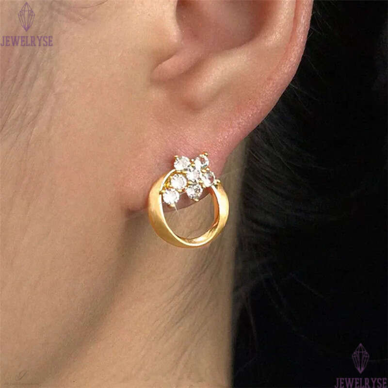 luxury circle AAA cubic zirconia 18k gold earring designer for woman party fashion earrings womens ear clip jewelry S925 silver needle daily outfit fr
