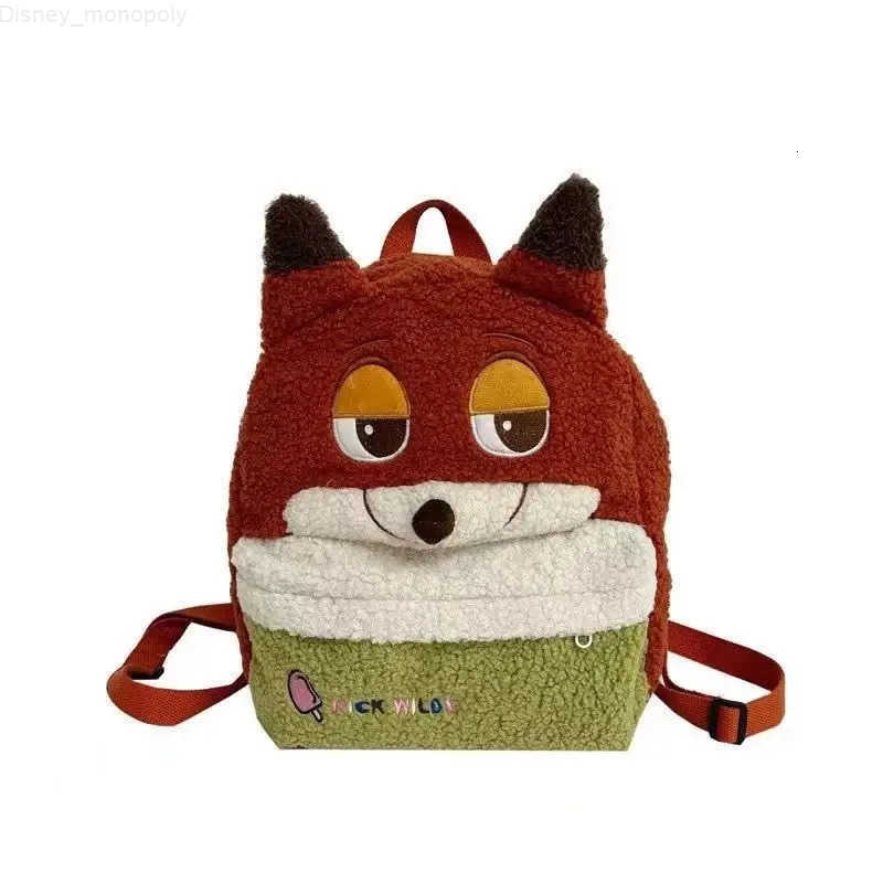 Disney Zootopia Judy Nick Animation Cartoon Cute Plush Backpack Creative Kawaii Large Capacity Student Backpack School Bag Gift H251212