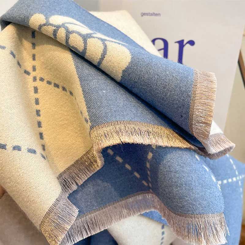 Classic Plaid Shawl for Women Luxury Two Sides Imitation Cashmere Scarf Woman Fashion Flower Soft Warm Neckerchief Mujer Y251211