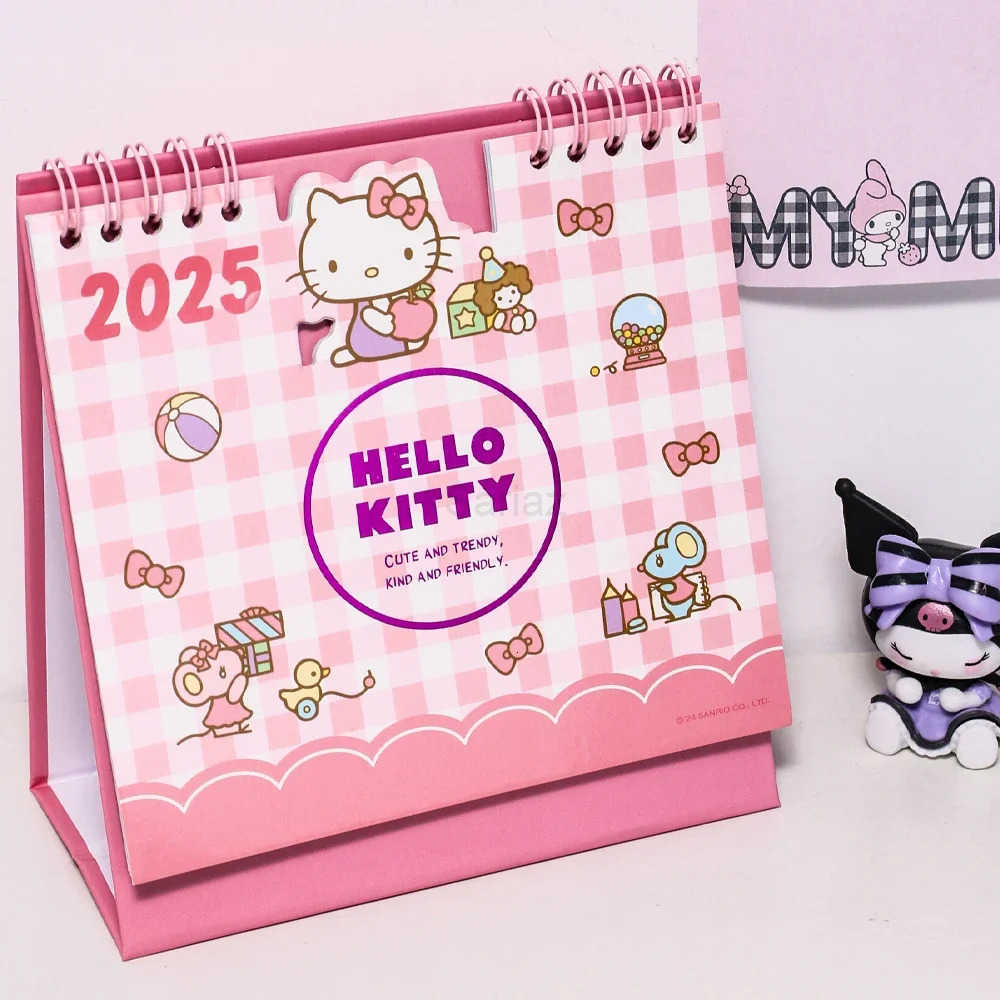 Sanrio 2025 Sanrios Desktop Calendar Hello Kittys Notepad Kuromi Cinnamoroll Standing Calendar Ornament Monthly Planner Home Supplies H251212