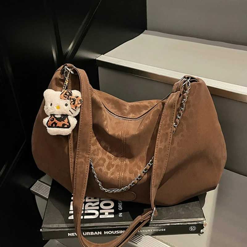 Leopard Print Cmuting Crossbody Bag French Lazy Style Large Capacity Shoder Bag for Wen Texture and Versatile Storage Bags Y251211