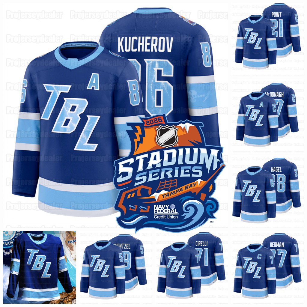 Lightning Nikita Kucherov 2026 Stadium Series Jerseys Yanni Gourde Victor Hedman Guentzel Brayden Point McDonagh Atkinson Andrei Vasilevskiy Hagel Stitched