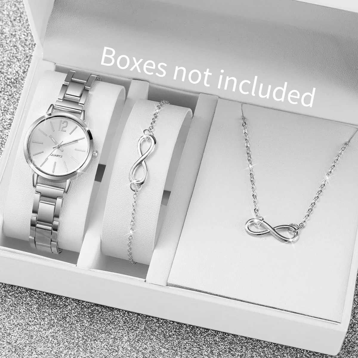 3PCS/Set Elegant Arabic Dial Women Wristwatch Silver Alloy Strap Quartz Watches Jewelry Set Reloj Mujer Without Box Y251212