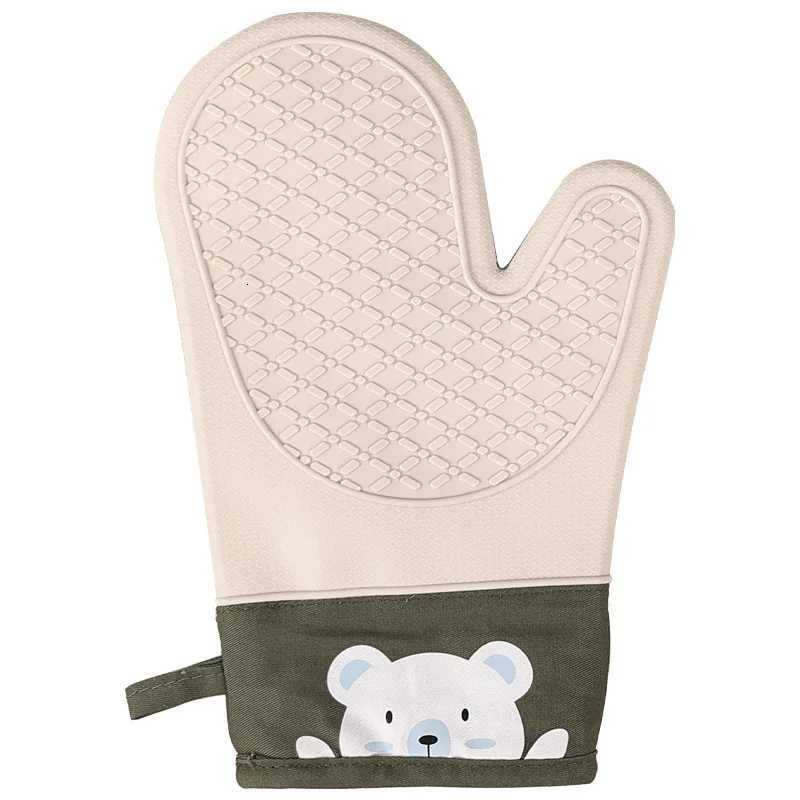 1PCS Silicone heat insation gloves thicke non-slip high temperature oven gloves baking and scalding kitchen hand clamps H251212