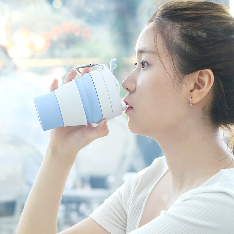 American style coffee portable outdoor travel companion foldable silicone water kettle compressed pocket cup 350ML-375ml Z260313