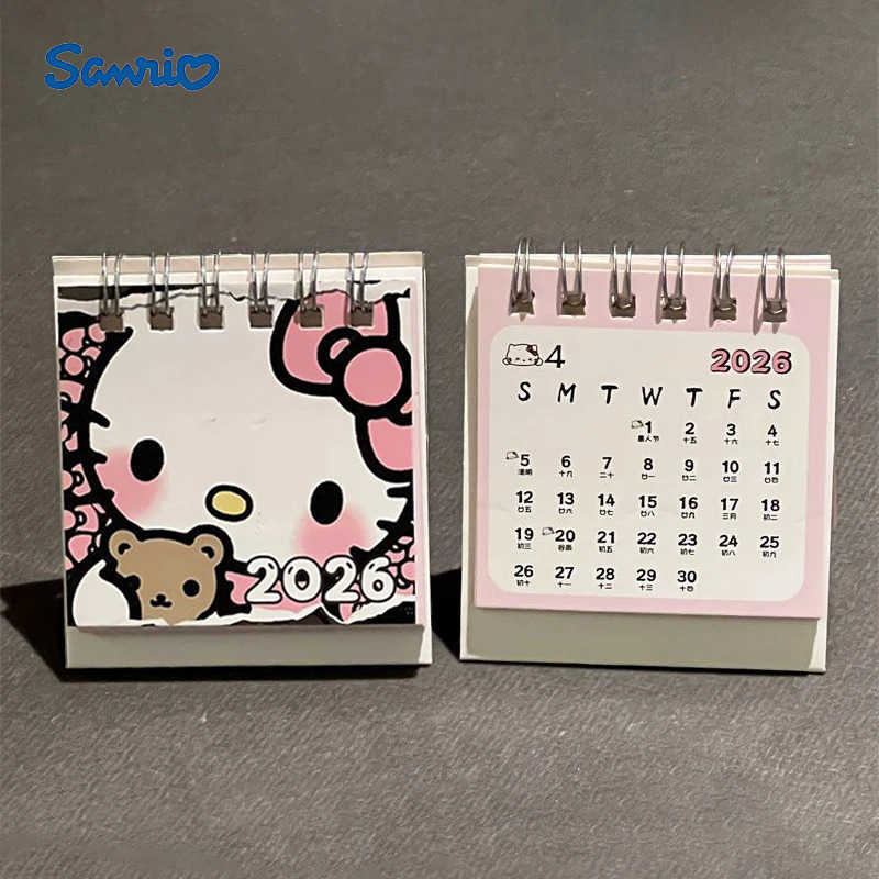 Sanrio 2026 Calendar Desk Cute Hello Kitty Small Calendar Cartoon Kitty Cat Student Memo Calendar Small Desktop Calendars H251212