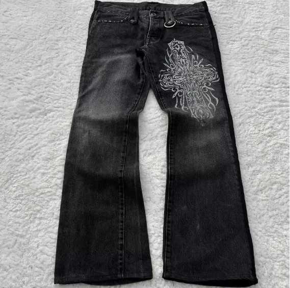 Retro Punk Flared Jeans Unisex High Street Y2K Low Rise Versatile Casual Floor-Length Pants Ins C251212