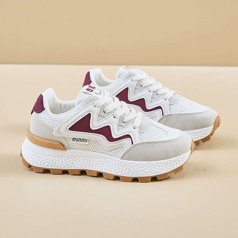 Womens Fashionable Platform Sneakers: Breathable Lace-Up Walking Shoes with Shoulder Strap for Summer Sports dh911731047