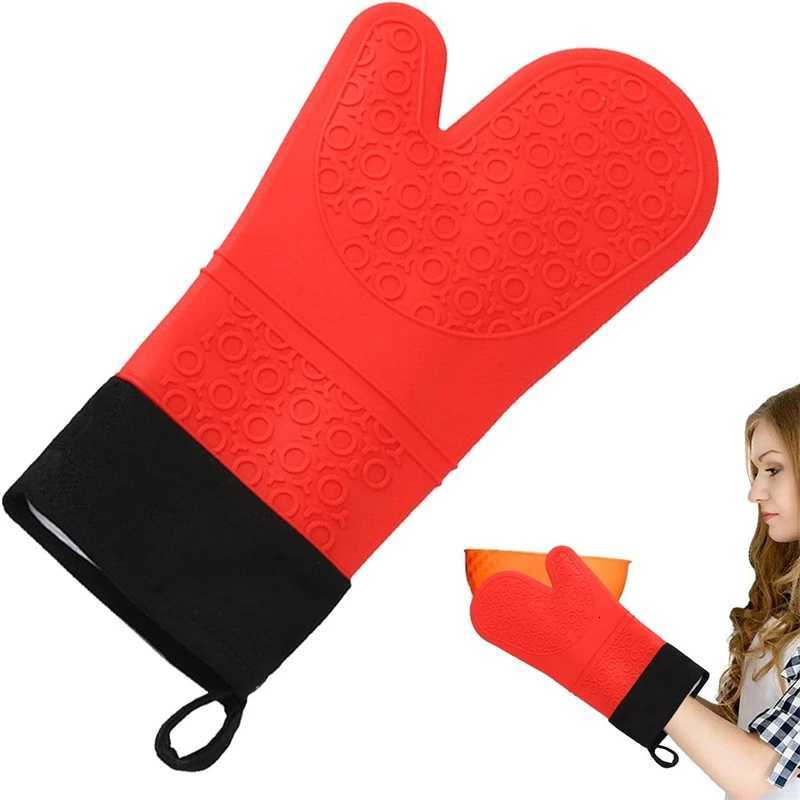 1pc Insated Oven Gloves Silicone Heat-proof Gloves Oven Mitts Microwave Oven Baking Tools Household Kitchen Bar Bakeware H251212