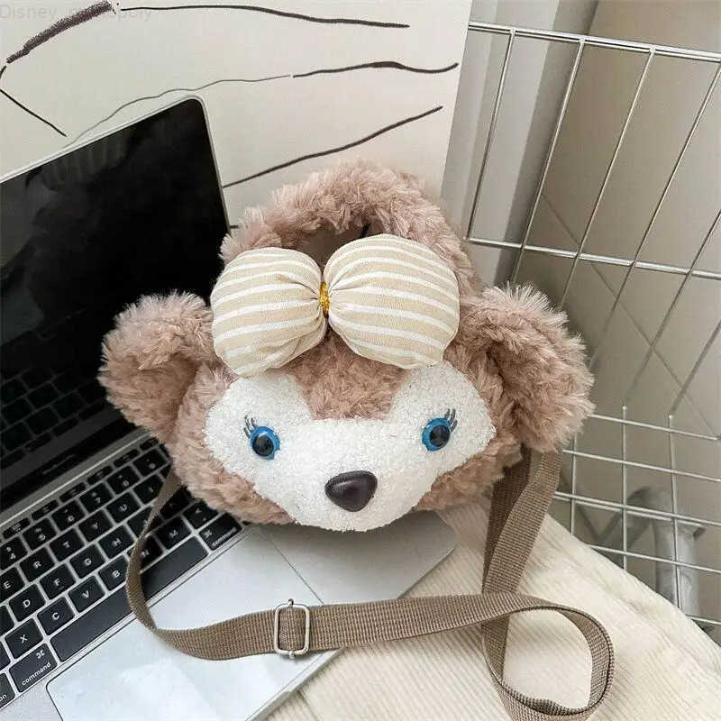 Disney Stellalou Plush Cartoon Brown Rabbit Zipper Commuter Large Capacity Handbag Crossbody Bag Armpit Bag Girl Birthday Gift H251212