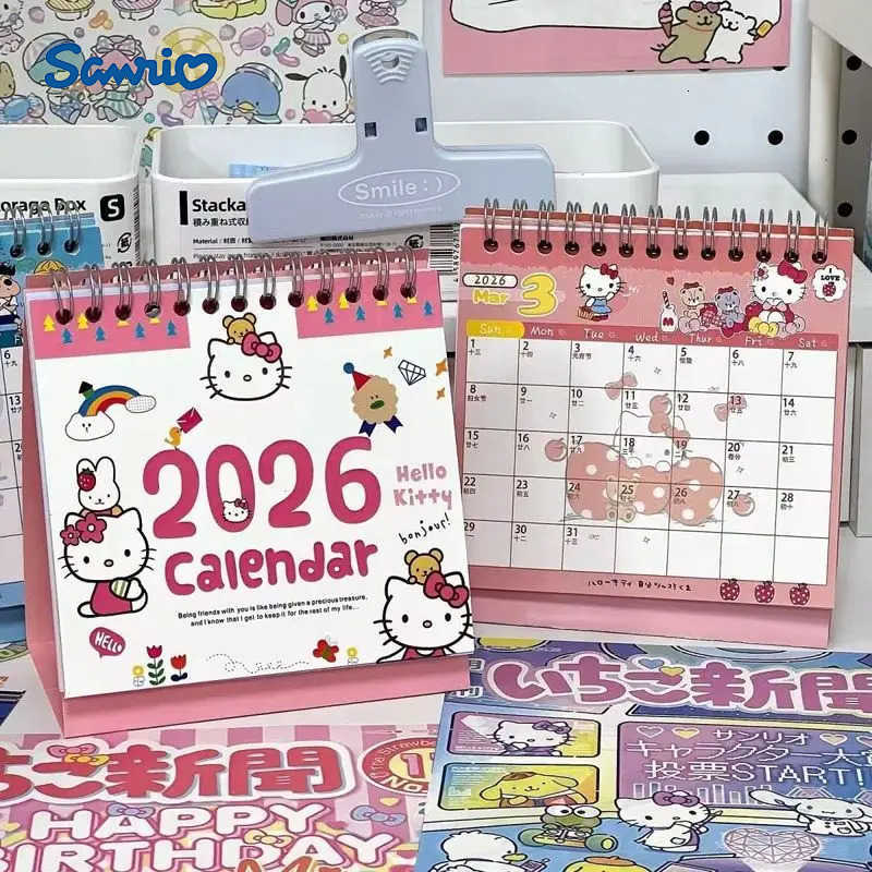 Sanrio 2026 New Hello Kitty Creative Ins-Style Desk Calendar - Cute Cartoon Office Desktop Decoration Gift H251212