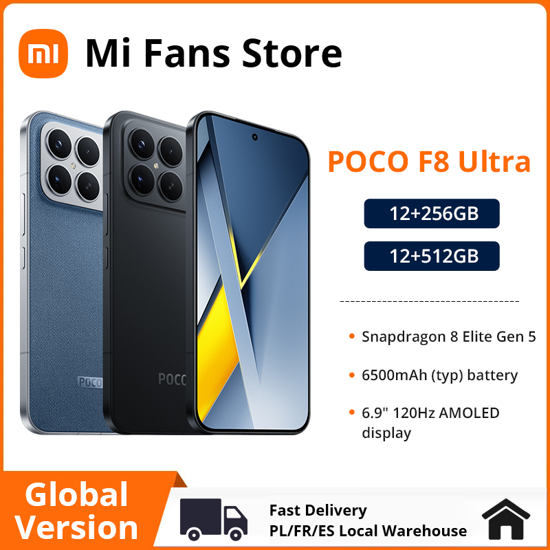POCO F8 Ultra Smartphone Snapdragon 8 Elite Gen 5 6500mAh 6.9"120Hz POCO Hyper RGB AMOLED display Supports NFC