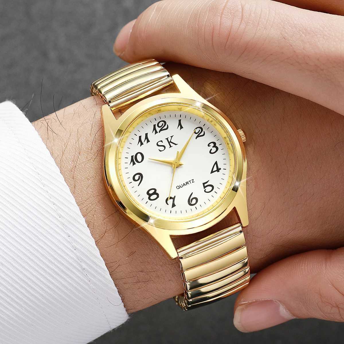 Luxury Men Business Watches Fashion Elastic Strap Mens Quartz Wristwatch Reloj HombreWithout Box Y251212