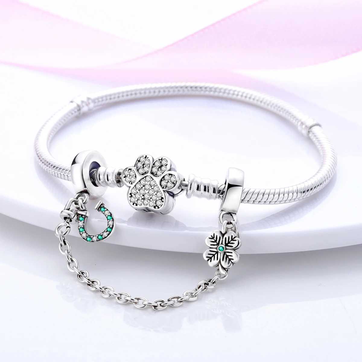 Safety Chain Clasp Clip Charm 925 Sier Moon Star Fit Bracelet DIY For Wan Girl Jewelry Y251212