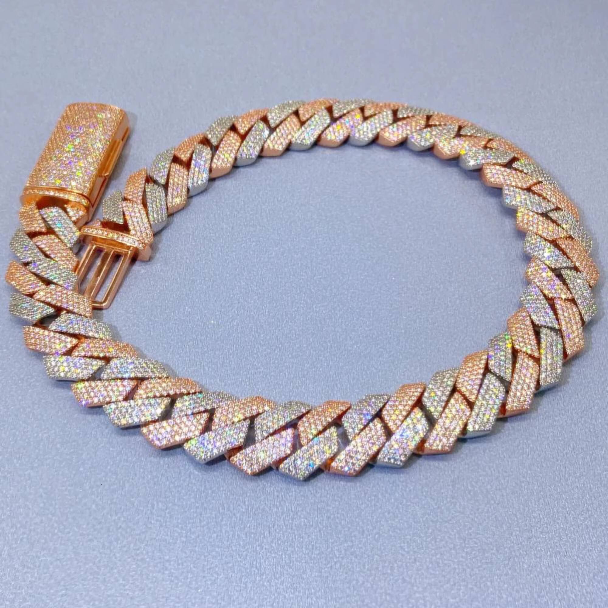 Premium Quality 22MM VVS Lab Grown Diamond Brilliant Cut Cuban Link 10K Gold Sterling Silver Hip Hop Miami Necklace Customizable