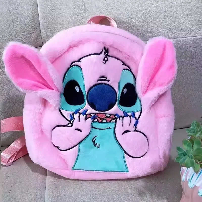 Disney Stitch Plush New Cartoon Backpack Fashion 3d Mini Womens Backpack Large Capacity Cute Childrens Schoolbag High Quality H251212