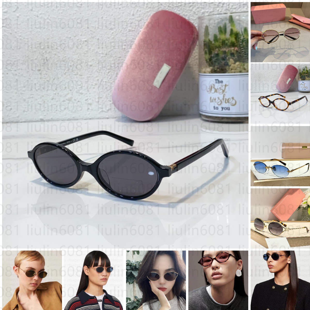 Hot luxury sunglasses for women mens A54S 04sz Rimless Round Polarizing Sunglasses with box Metal Fashion Pink Lens UV400 Protection Top Quality muimmglasses