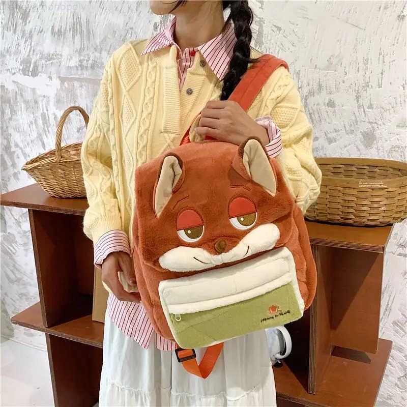 Disney Childrens School Backpacks Bags for Children Cute Nick Wilde Judy and Winnie The Pooh Backpack Gifts for Children H251212