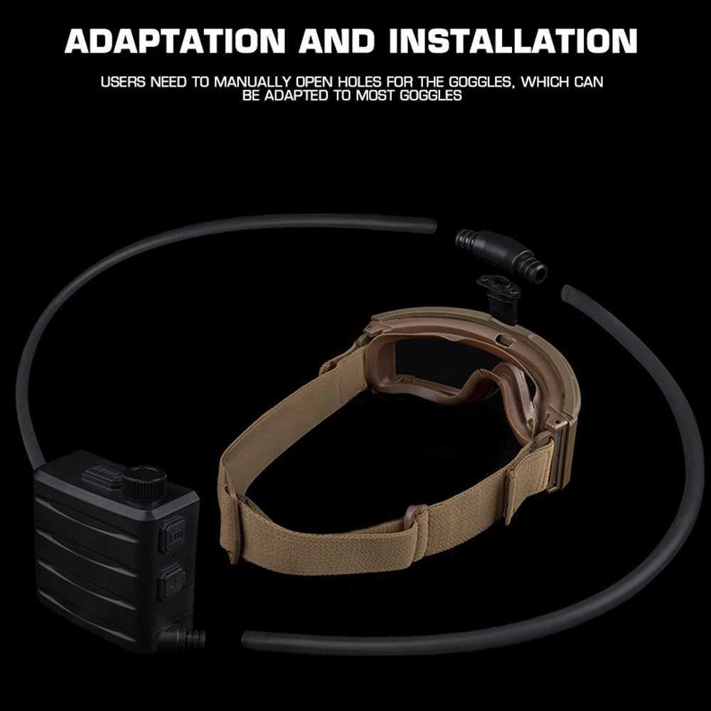 Tactical Goggles Defogger Defogging Fan Anti-fog Kit for Airsoft Shooting Motocross Mountaineering Protection Glasses Ski Masks G251212
