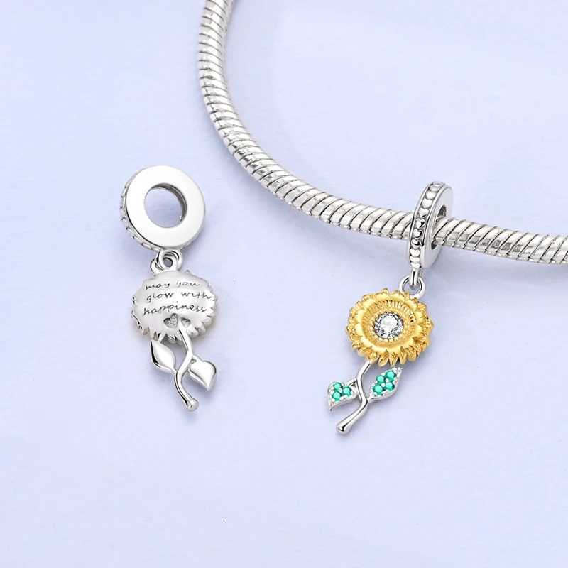 Charms Beads Pendant 925 Sterling Sier Suower Tip Rose Carnation wers Beads Fit Bracelet Wan Jewelry Gifts Y251212