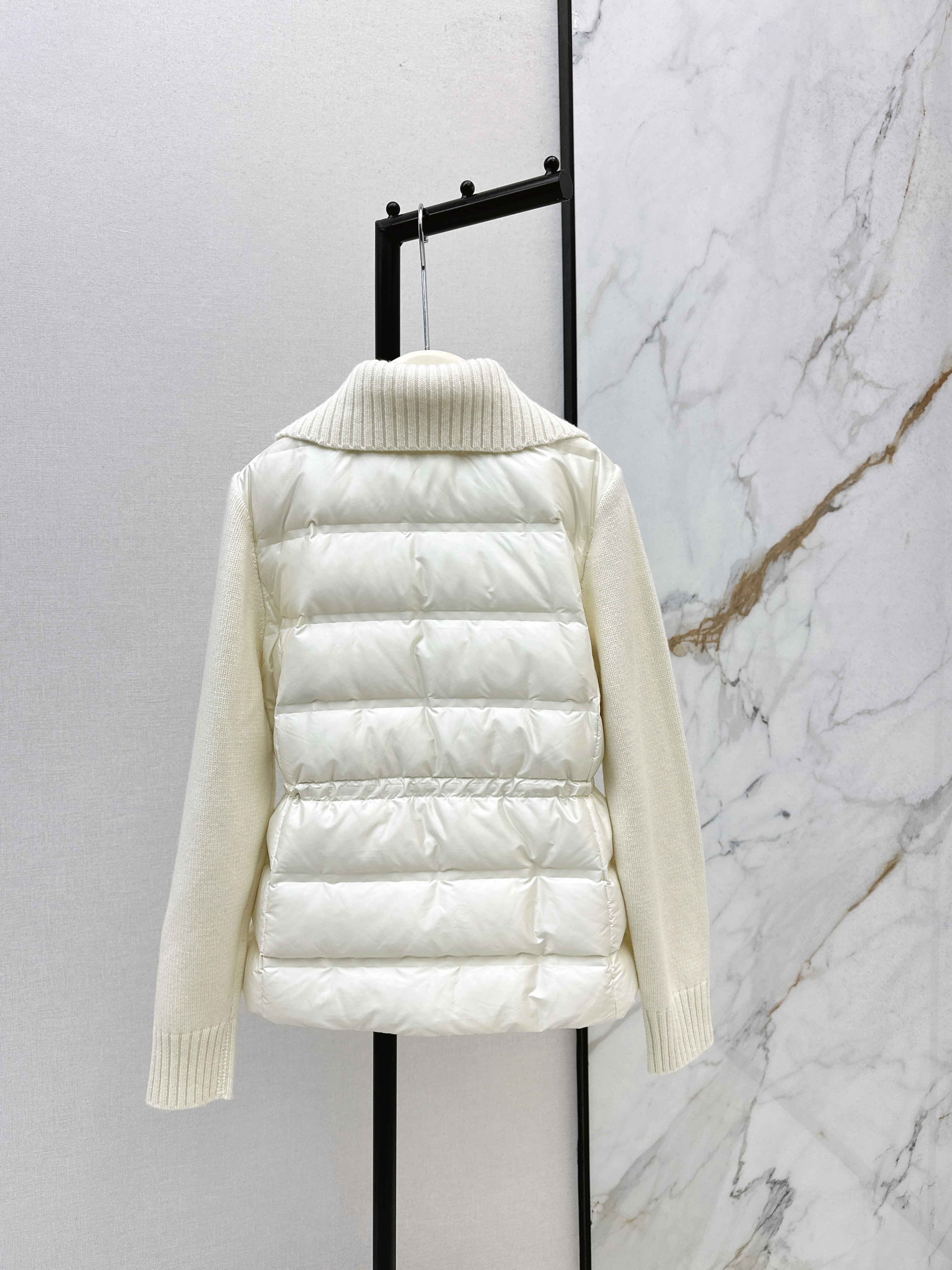 2025 Designer Women down jacket New patchwork women stand-up collar down jacket Wool knit patchwork Designer Jacket20895